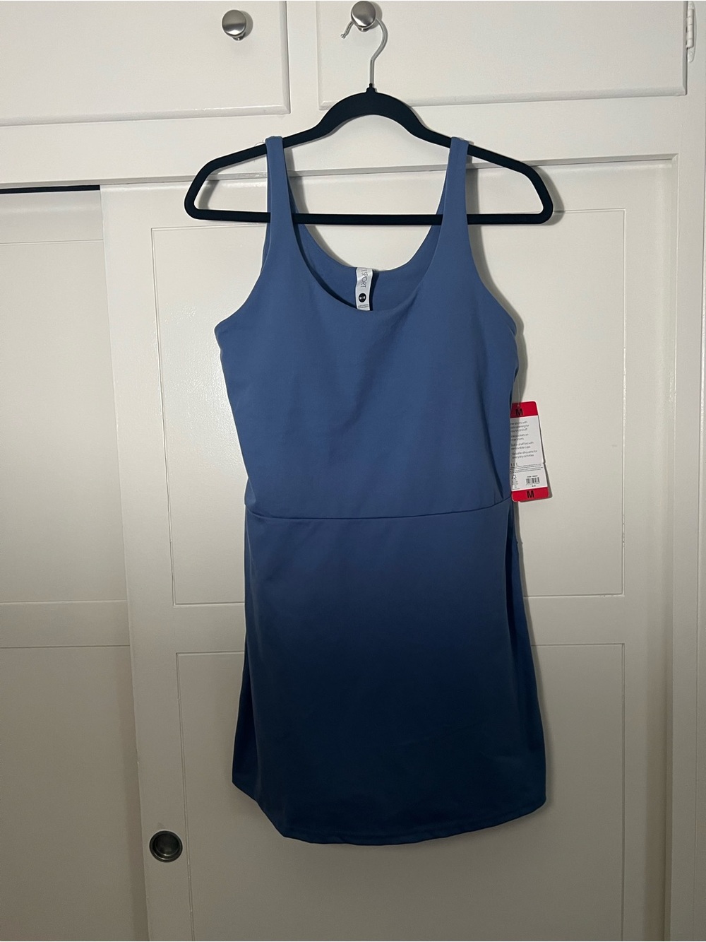 NWT Elle Sport Women's Active Tank Dress tennis outdoor build in bra Blue M